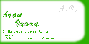 aron vavra business card